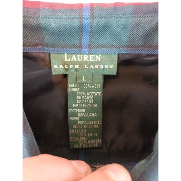 Vtg Lauren Ralph Lauren Full Zip Shirt Sz L Campbell of Cawdor Wool Tartan Plaid - Picture 4 of 8